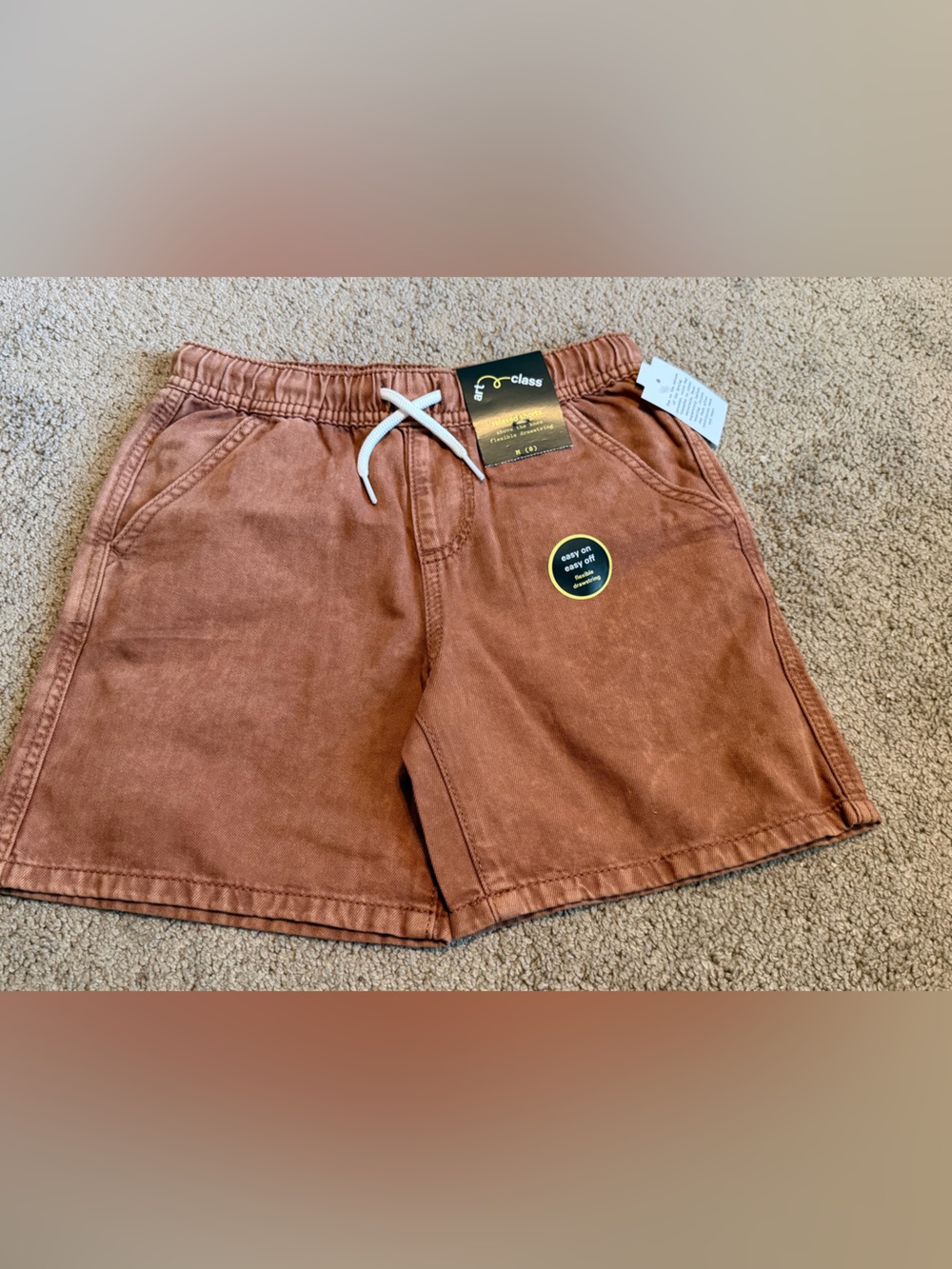 Art Class boys size 8 M Rust Brown Kids Shorts with Drawstring